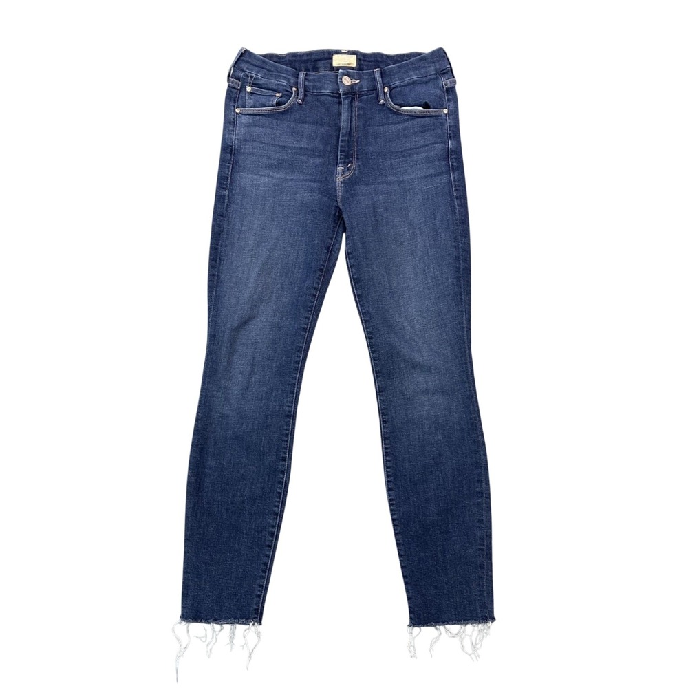 Mother Womens 28 Looker Ankle Fray Jeans Girl Crush Medium Wash Denim Skinny